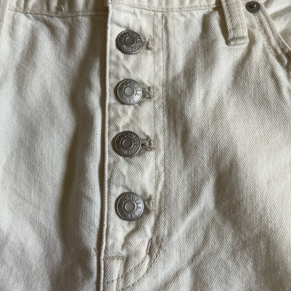 NWT Madewell Women’s High-Waist Button-Front Canvas Shorts Mid-Length Size 30 - Picture 4 of 10